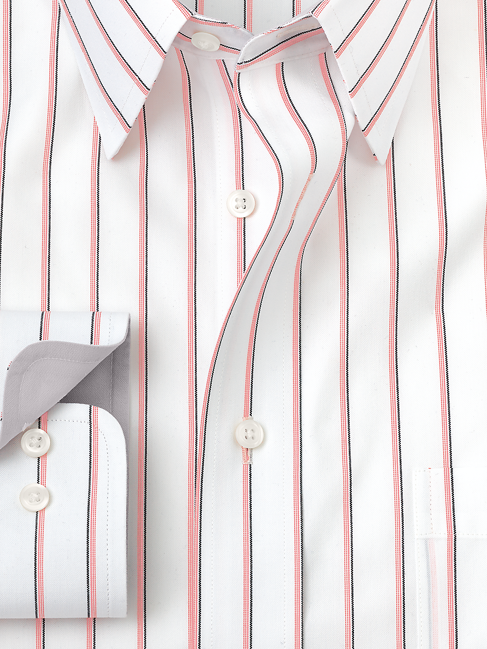 Alternate Image of Non-iron Cotton Stripe Dress Shirt With Contrast Trim-5