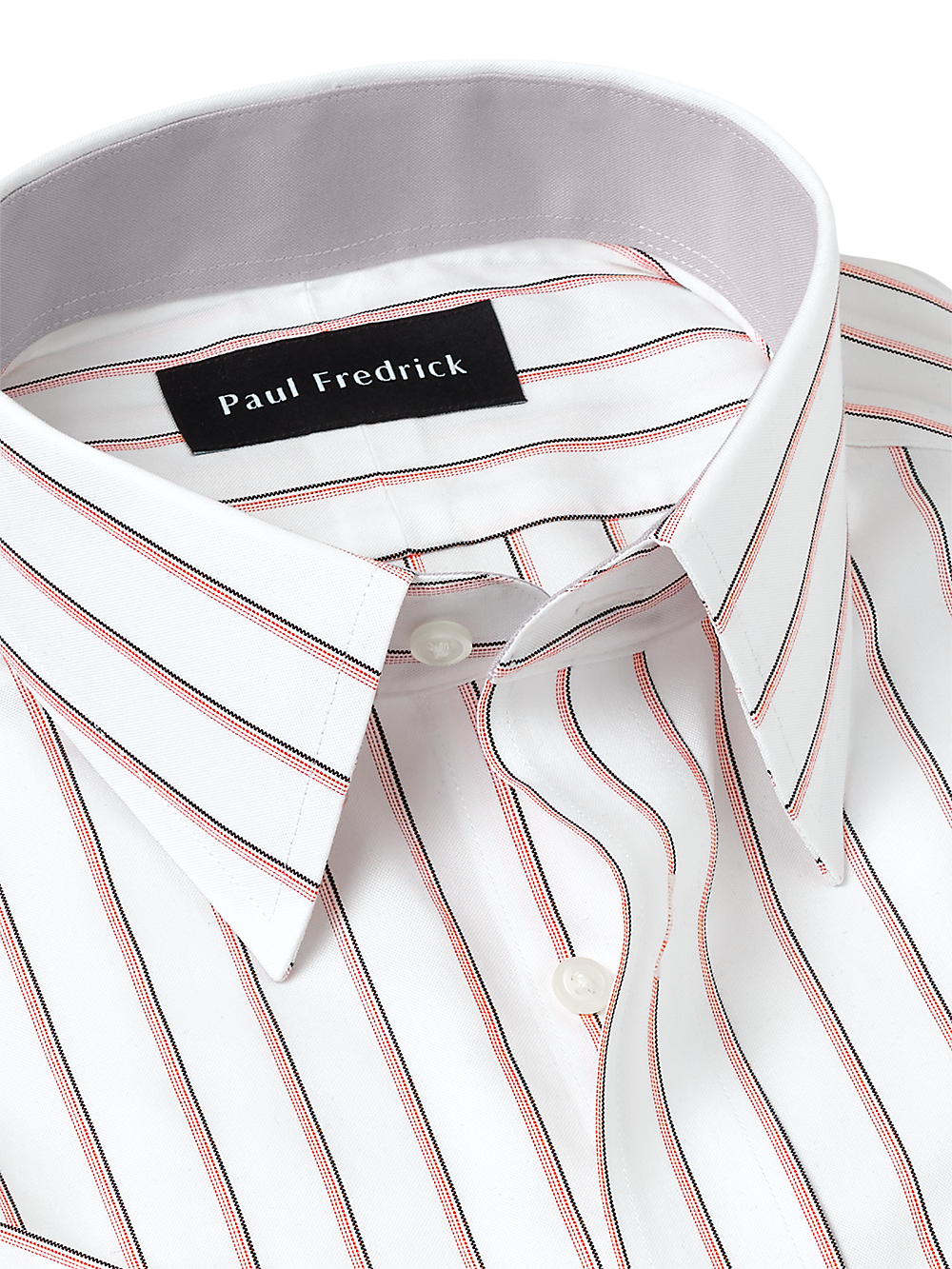 Alternate Image of Non-iron Cotton Stripe Dress Shirt With Contrast Trim-6