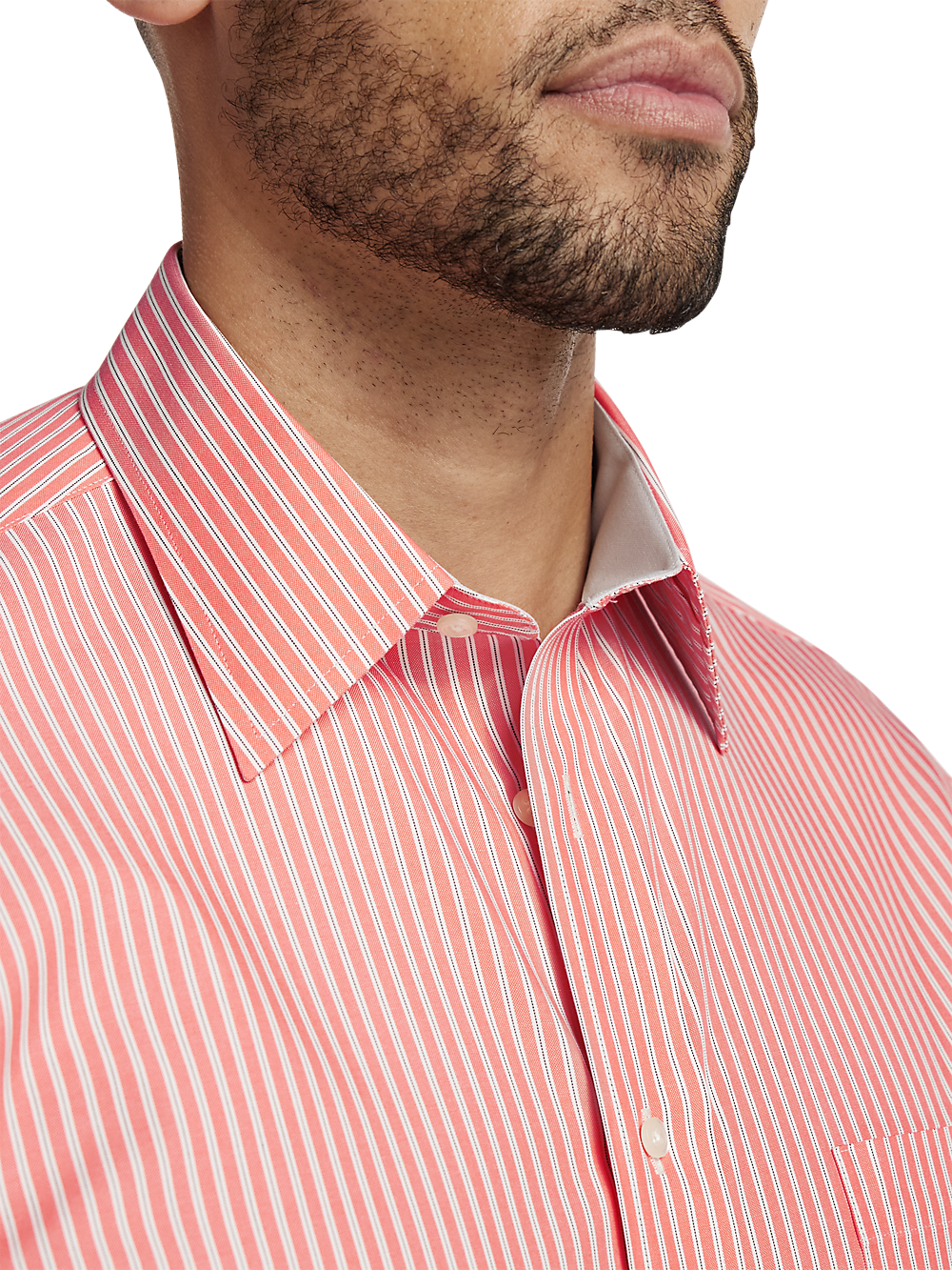 Alternate Image of Non-iron Cotton Stripe Dress Shirt With Contrast Trim-2