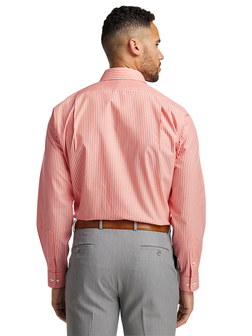 Alternate Image of Non-iron Cotton Stripe Dress Shirt With Contrast Trim-4