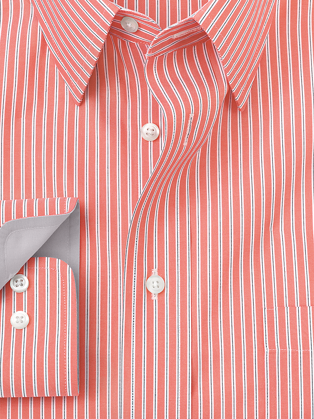 Alternate Image of Non-iron Cotton Stripe Dress Shirt With Contrast Trim-5