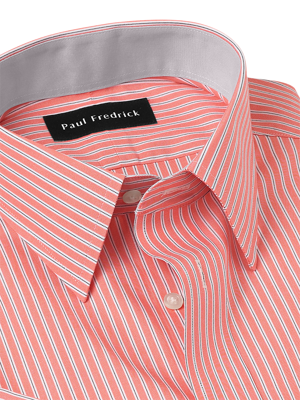 Alternate Image of Non-iron Cotton Stripe Dress Shirt With Contrast Trim-6