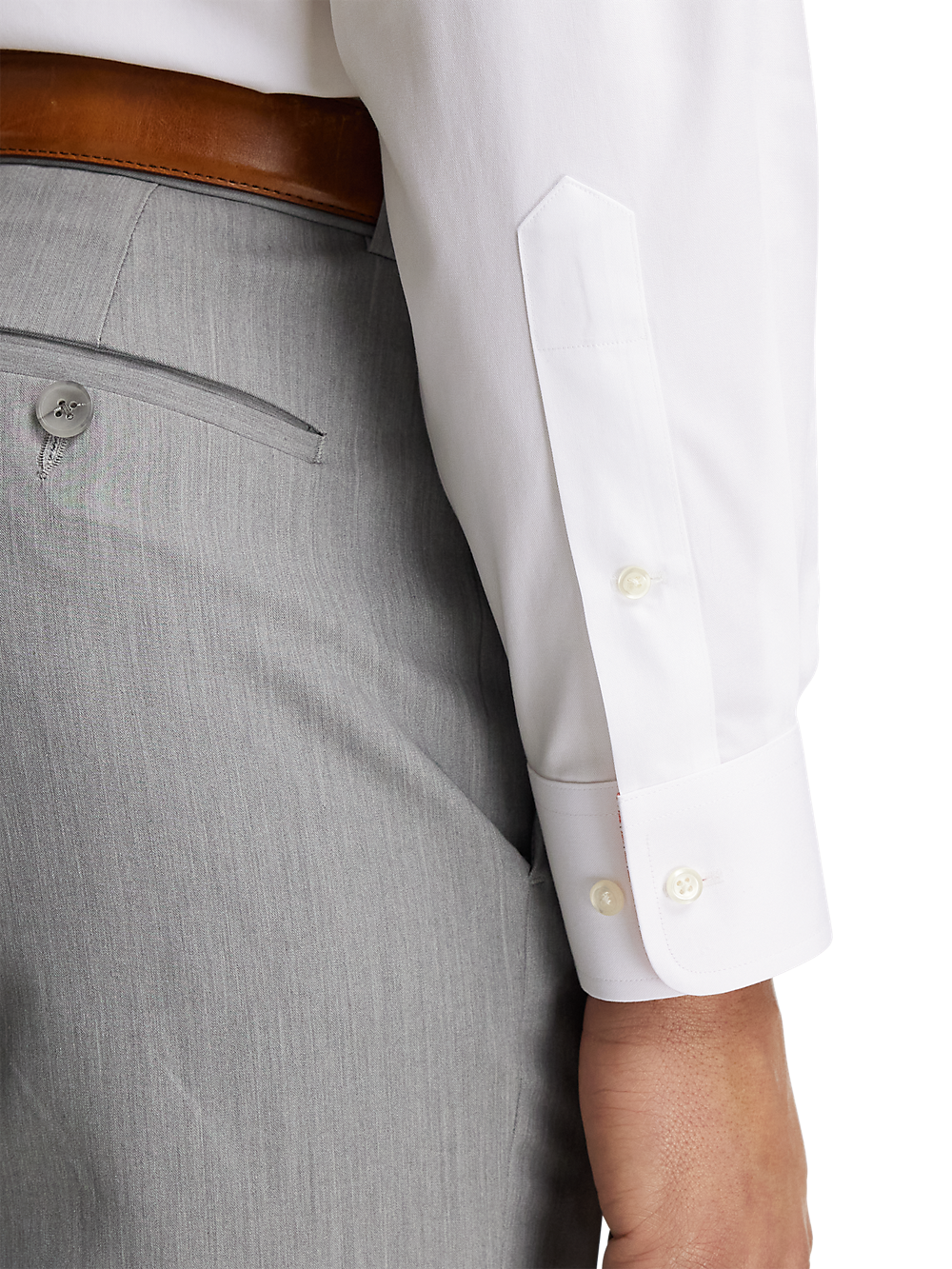 Alternate Image of Non-iron Cotton Solid Dress Shirt With Contrast Trim-3