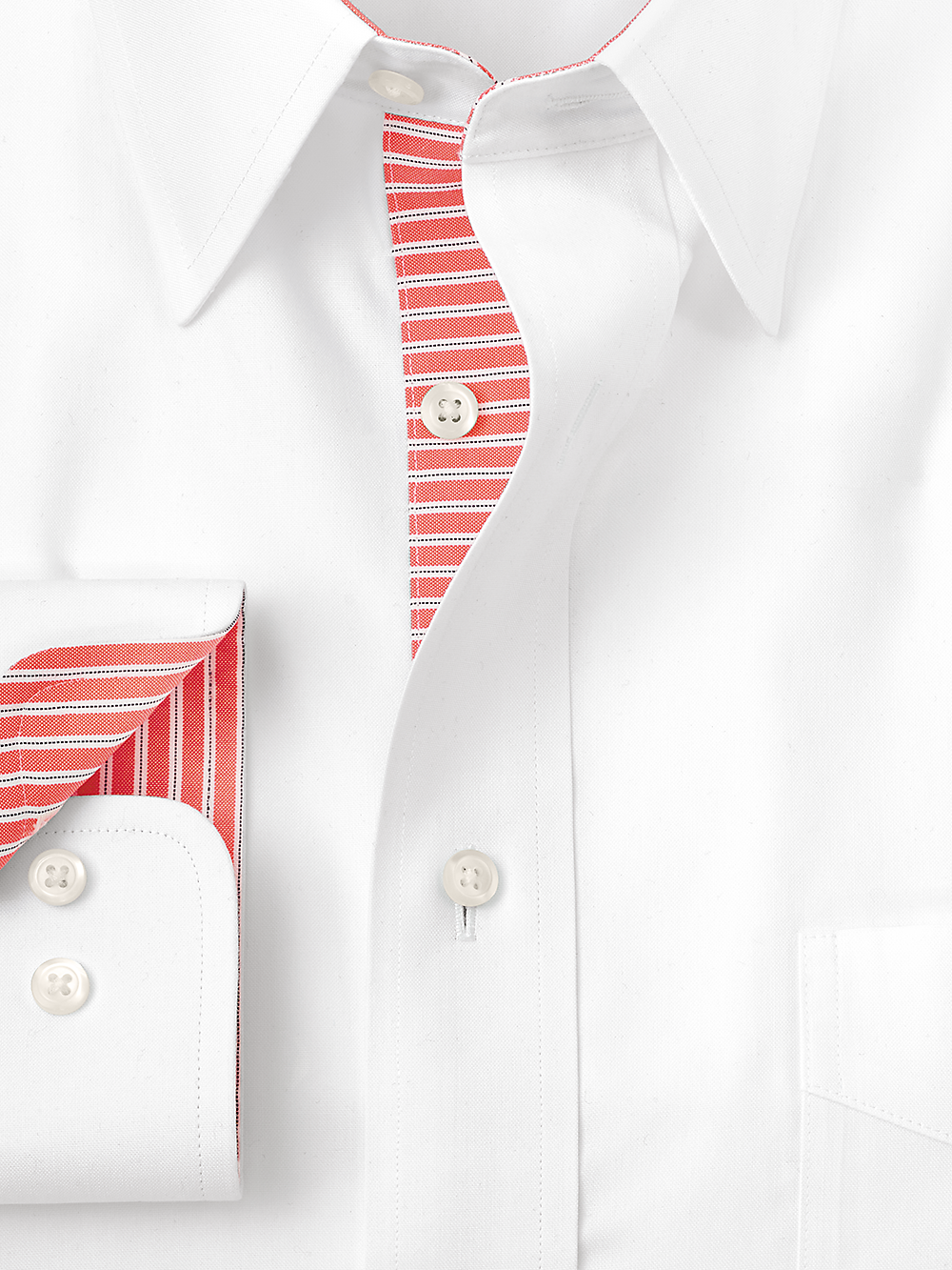 Alternate Image of Non-iron Cotton Solid Dress Shirt With Contrast Trim-5