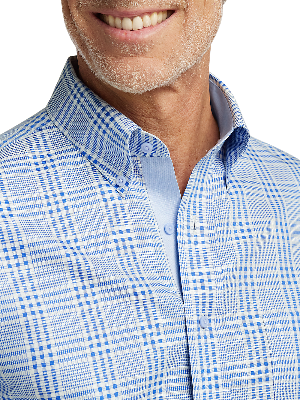 Alternate Image of Non-iron Cotton Plaid Dress Shirt With Contrast Trim-2