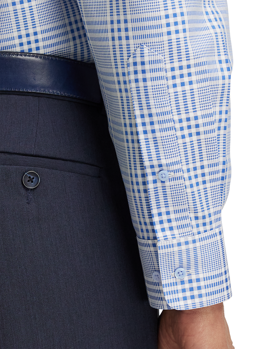 Alternate Image of Non-iron Cotton Plaid Dress Shirt With Contrast Trim-3