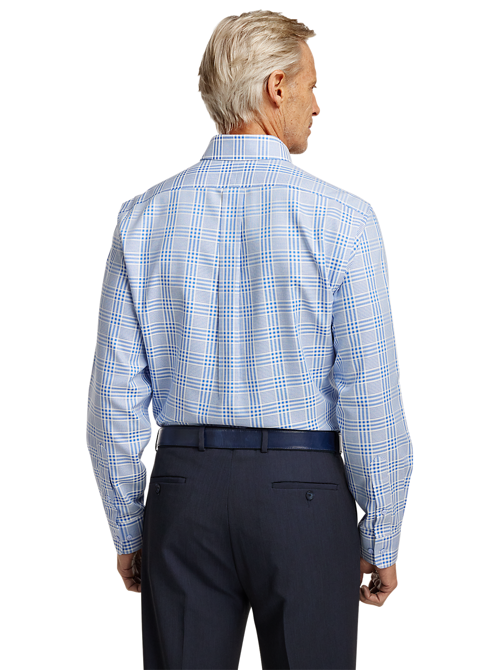 Alternate Image of Non-iron Cotton Plaid Dress Shirt With Contrast Trim-4