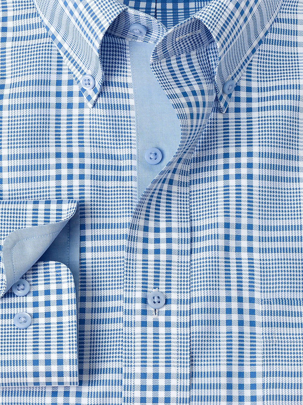 Alternate Image of Non-iron Cotton Plaid Dress Shirt With Contrast Trim-5