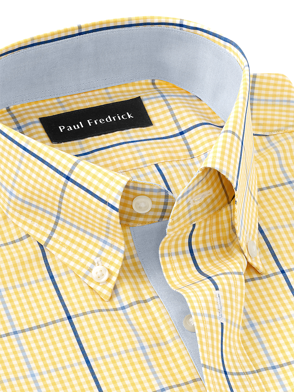 Alternate Image of Non-iron Cotton Windowpane Dress Shirt With Contrast Trim-6