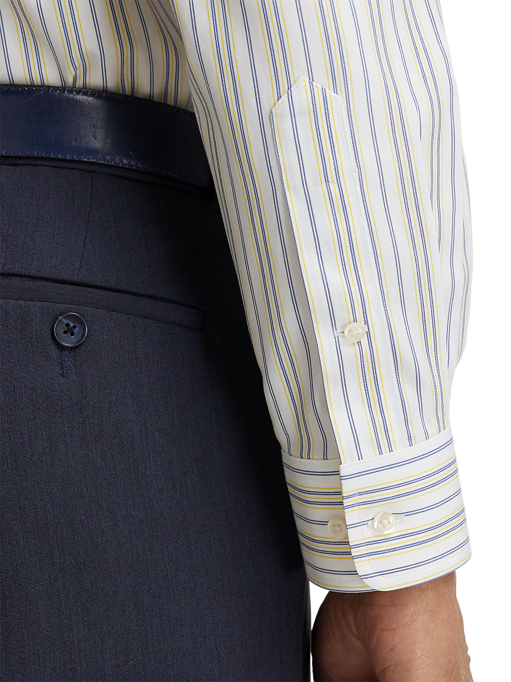 Alternate Image of Non-iron Cotton Stripe Dress Shirt With Contrast Trim-3