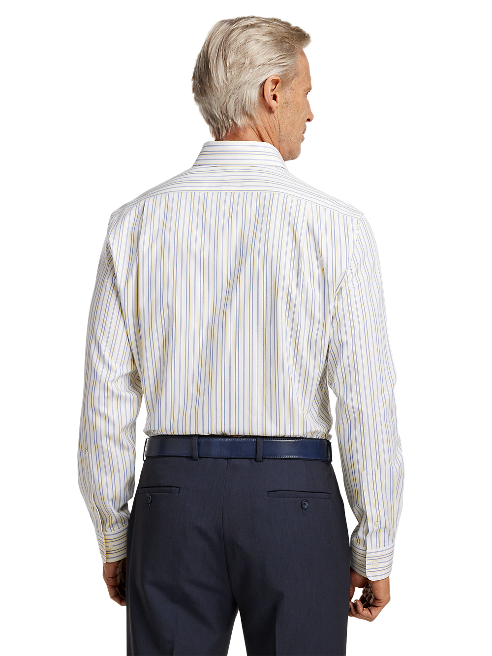 Alternate Image of Non-iron Cotton Stripe Dress Shirt With Contrast Trim-4