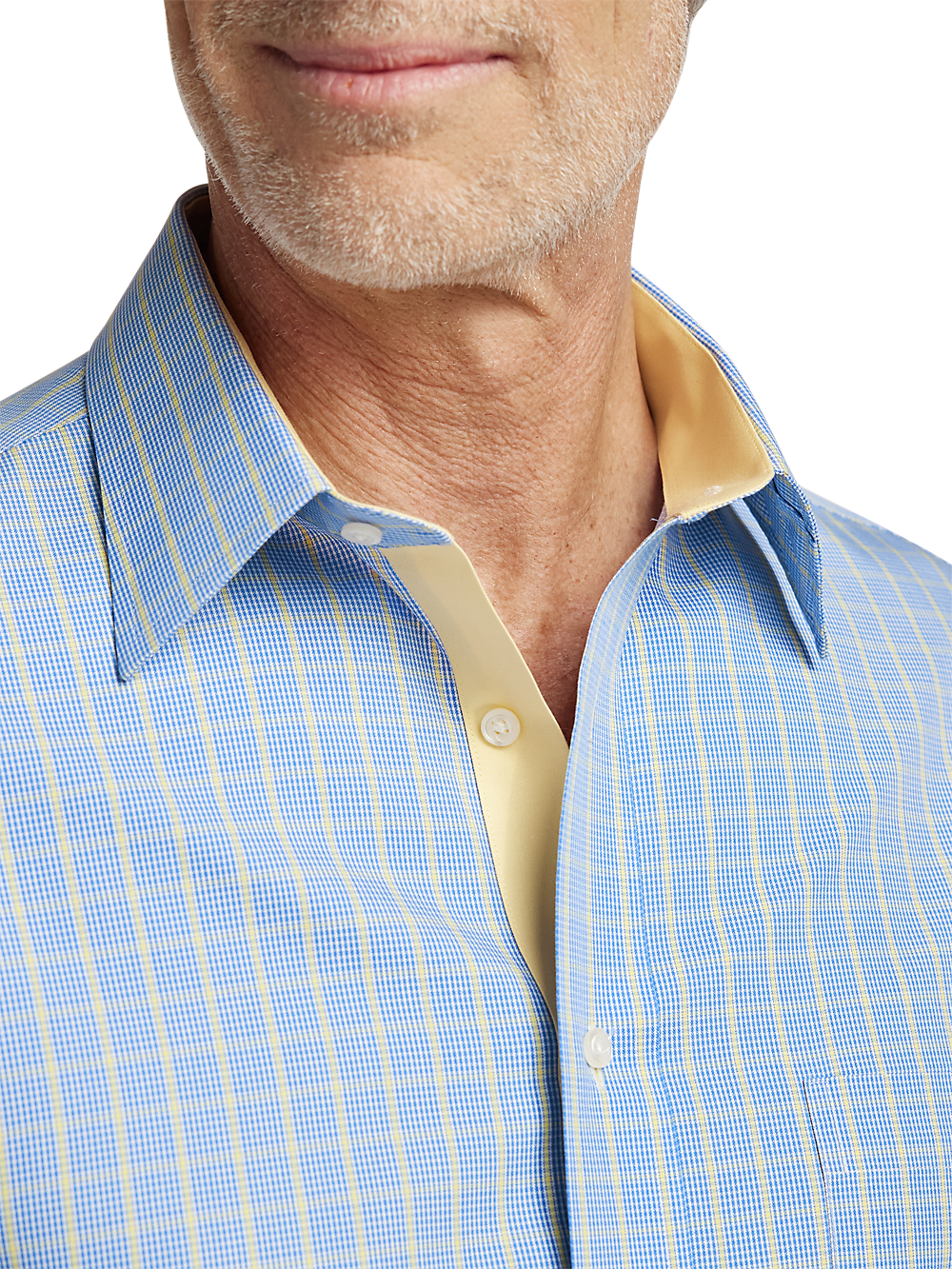 Alternate Image of Non-iron Cotton Tattersall Dress Shirt With Contrast Trim-2