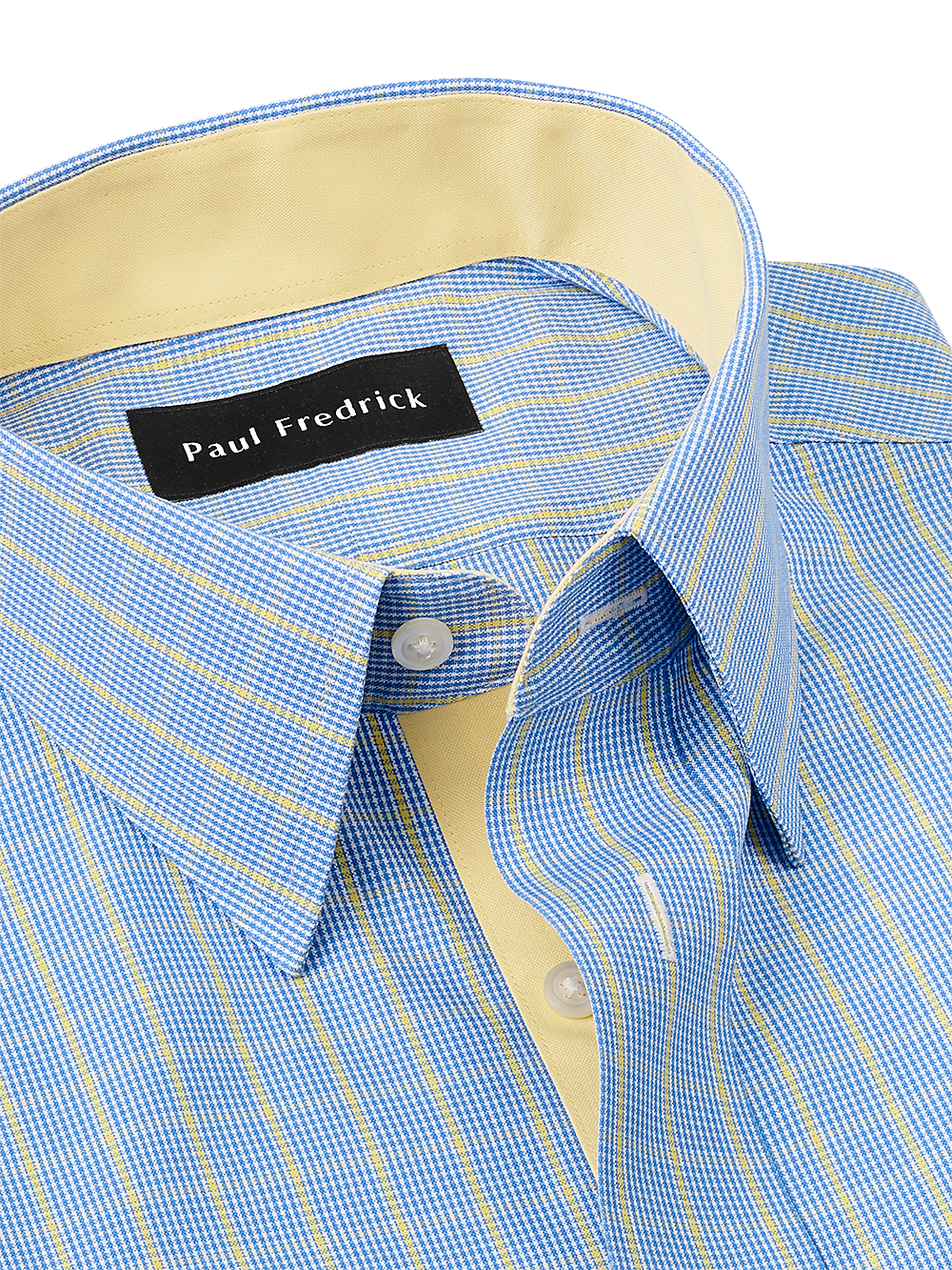 Alternate Image of Non-iron Cotton Tattersall Dress Shirt With Contrast Trim-6