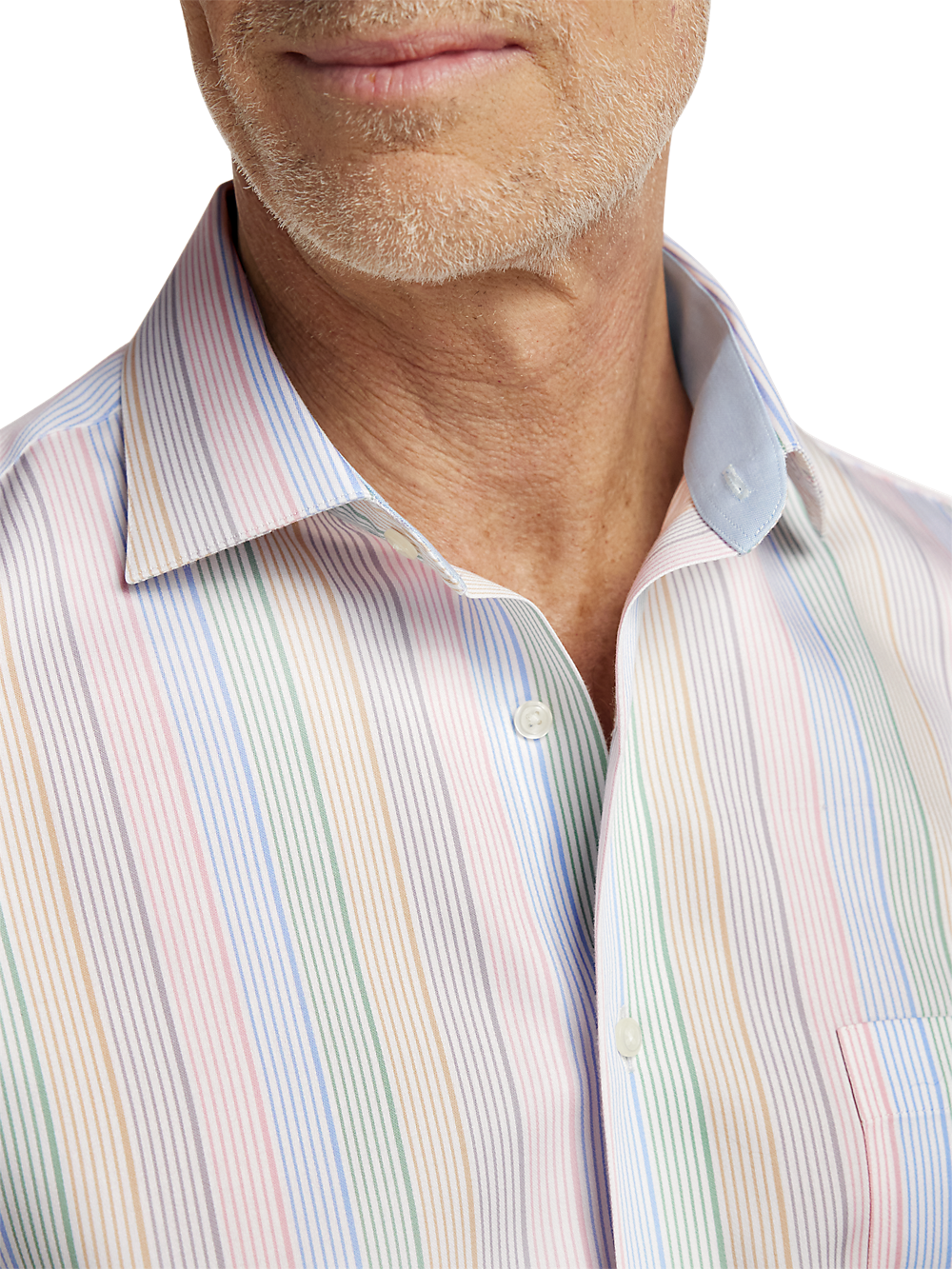 Alternate Image of Non-iron Cotton Stripe Dress Shirt With Contrast Trim-2