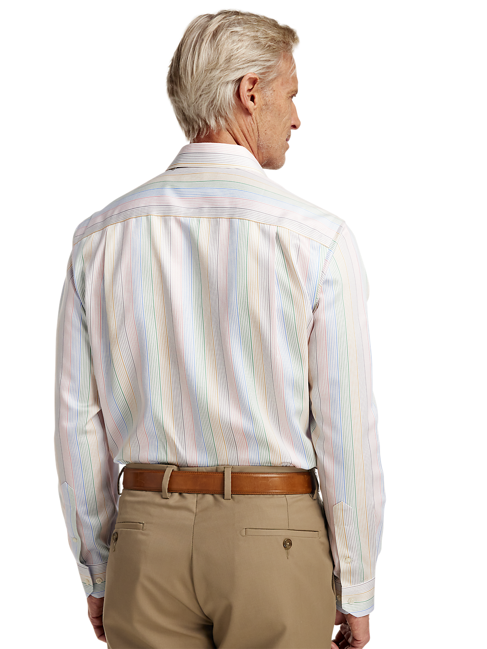 Alternate Image of Non-iron Cotton Stripe Dress Shirt With Contrast Trim-4