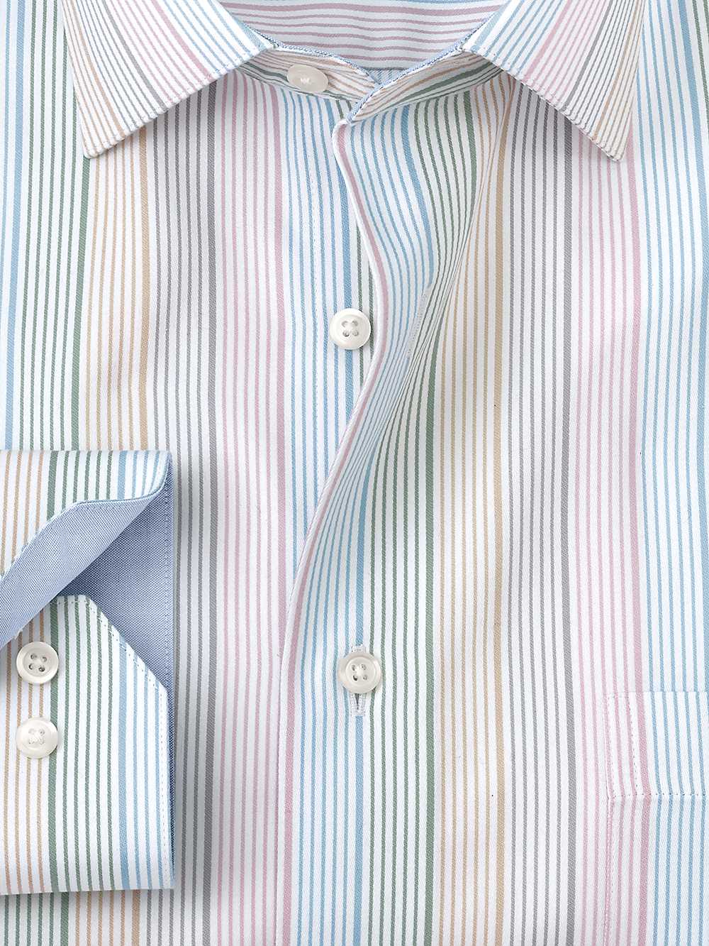 Alternate Image of Non-iron Cotton Stripe Dress Shirt With Contrast Trim-5