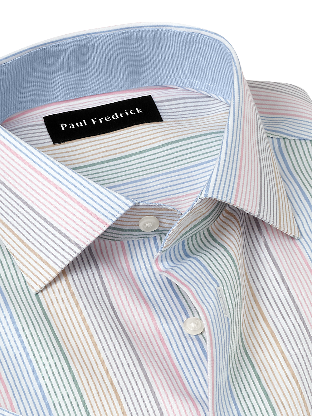 Alternate Image of Non-iron Cotton Stripe Dress Shirt With Contrast Trim-6