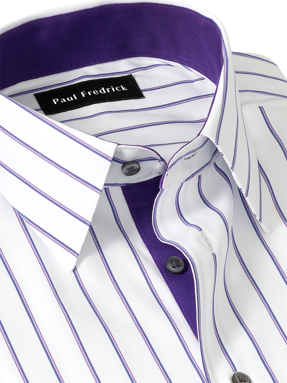 Alternate Image of Non-iron Cotton Stripe Dress Shirt With Contrast Trim-2