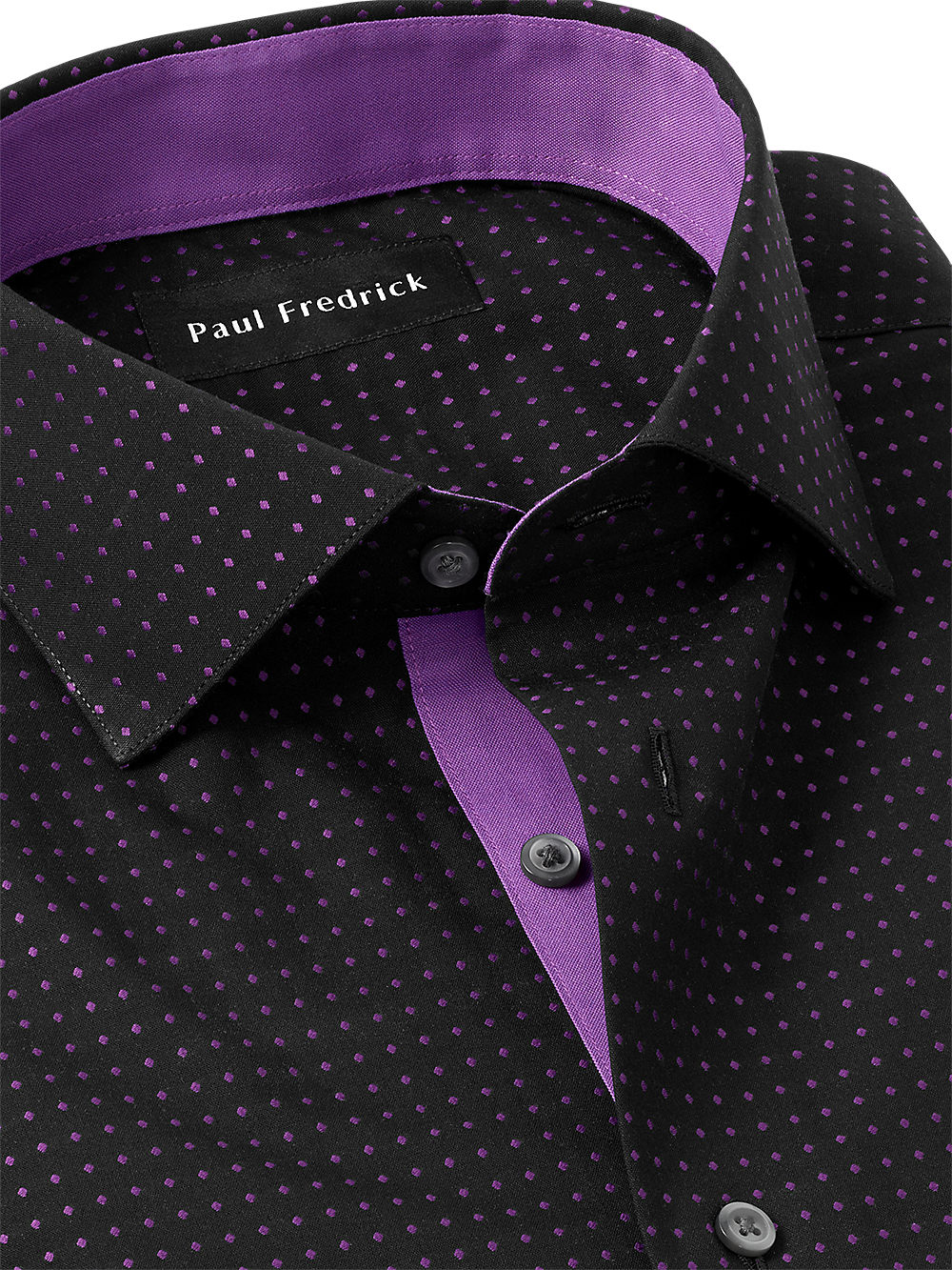 Alternate Image of Non-iron Cotton Dot Dress Shirt With Contrast Trim-2