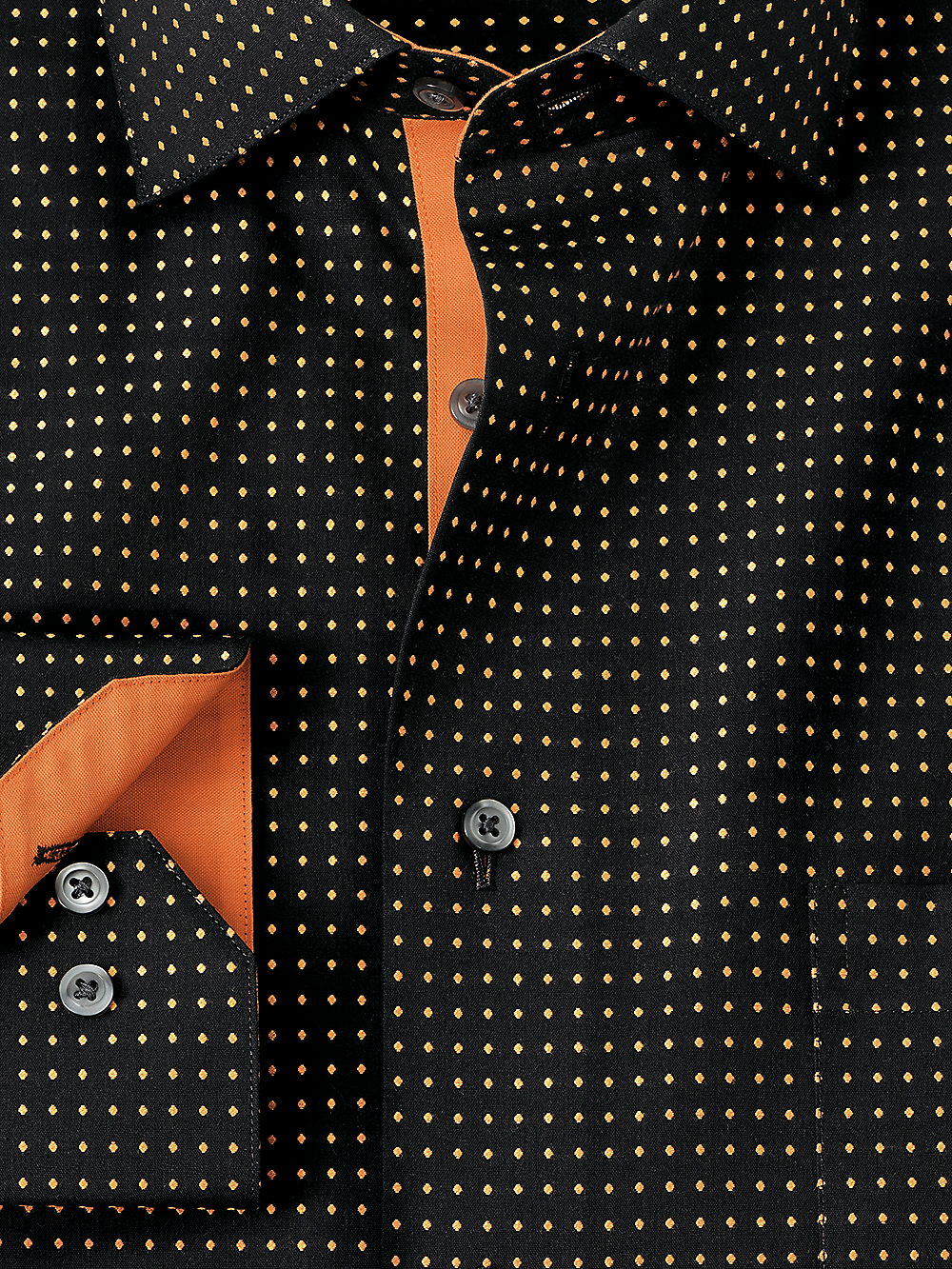 Alternate Image of Non-iron Cotton Dot Dress Shirt With Contrast Trim-1