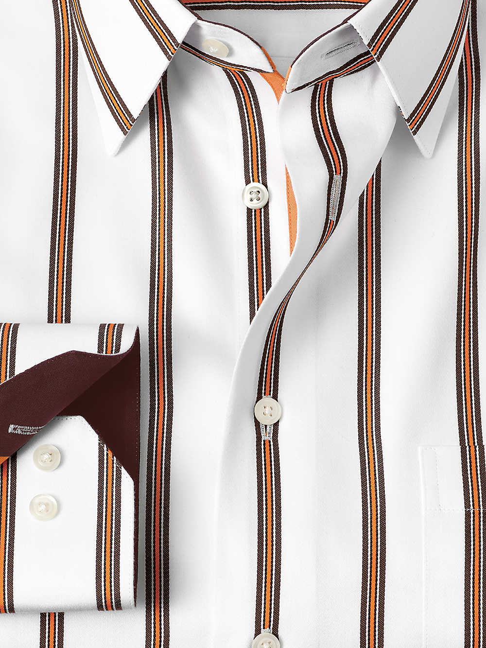 Alternate Image of Non-iron Cotton Stripe Dress Shirt With Contrast Trim-1