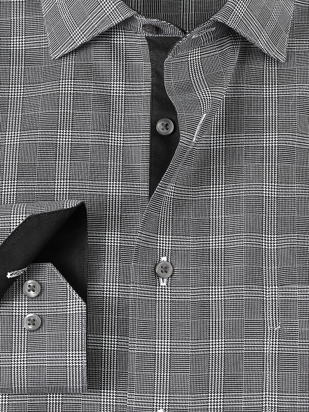 Alternate Image of Non-iron Cotton Plaid Dress Shirt With Contrast Trim-1