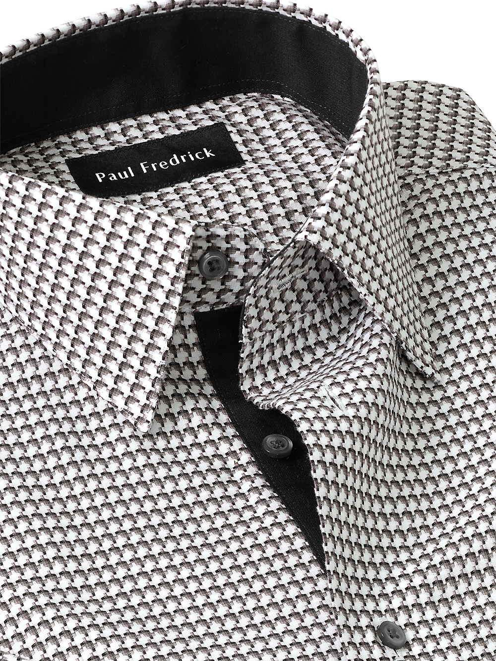 Alternate Image of Non-iron Cotton Houndstooth Dress Shirt With Contrast Trim-2