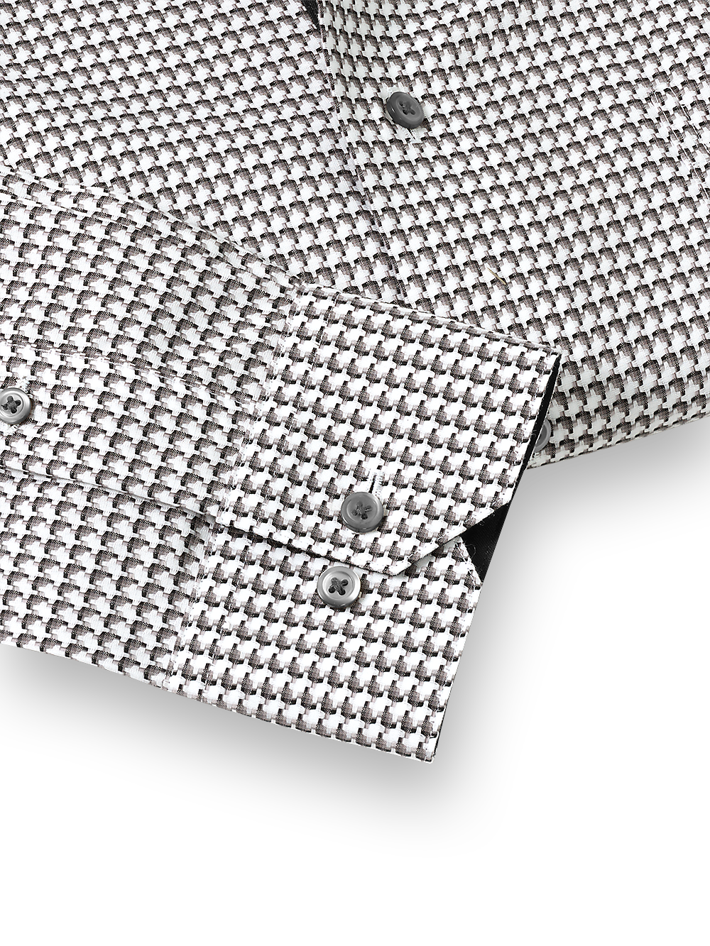 Alternate Image of Non-iron Cotton Houndstooth Dress Shirt With Contrast Trim-3