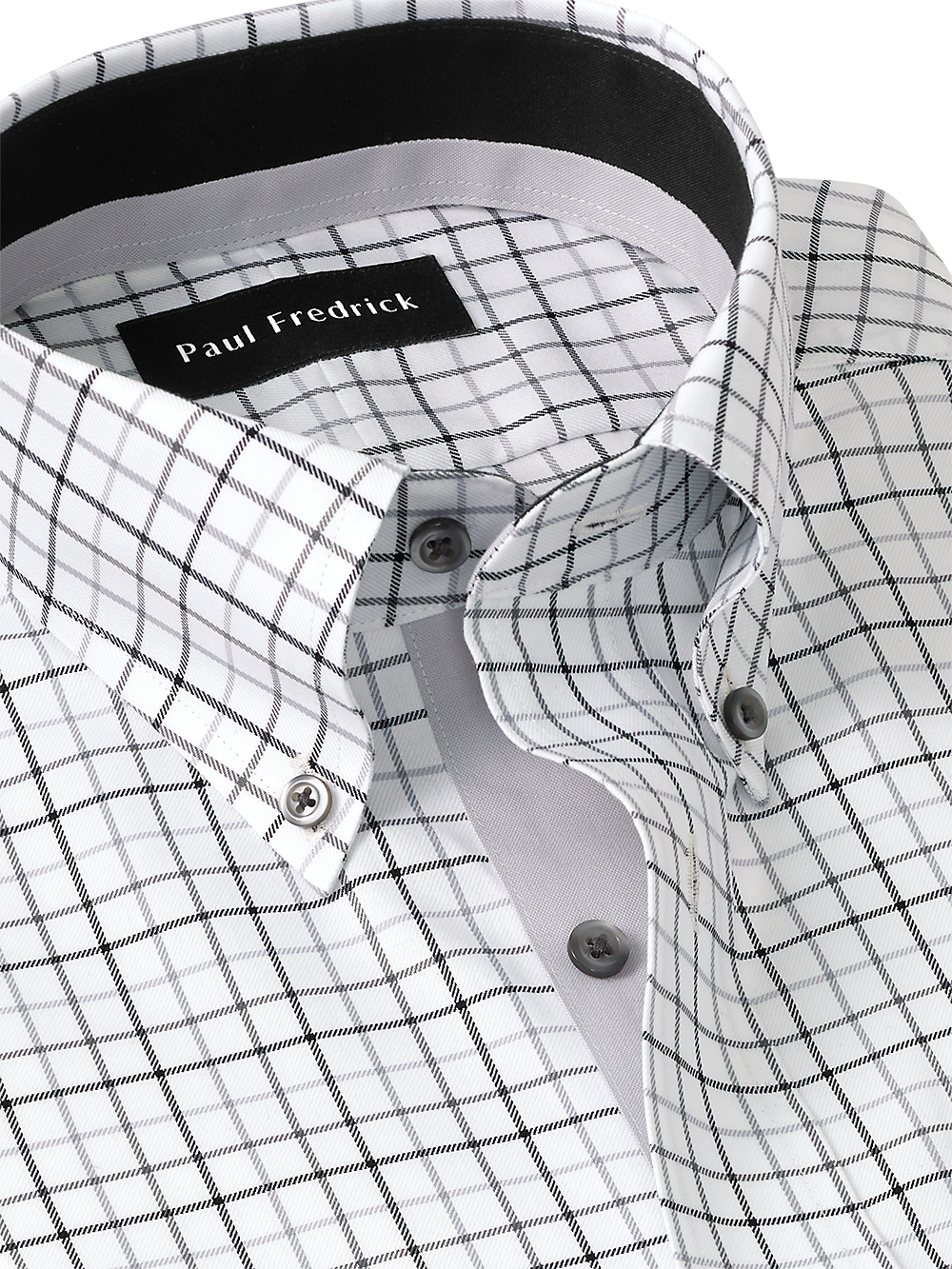 Alternate Image of Non-iron Cotton Tattersall Dress Shirt With Contrast Trim-2