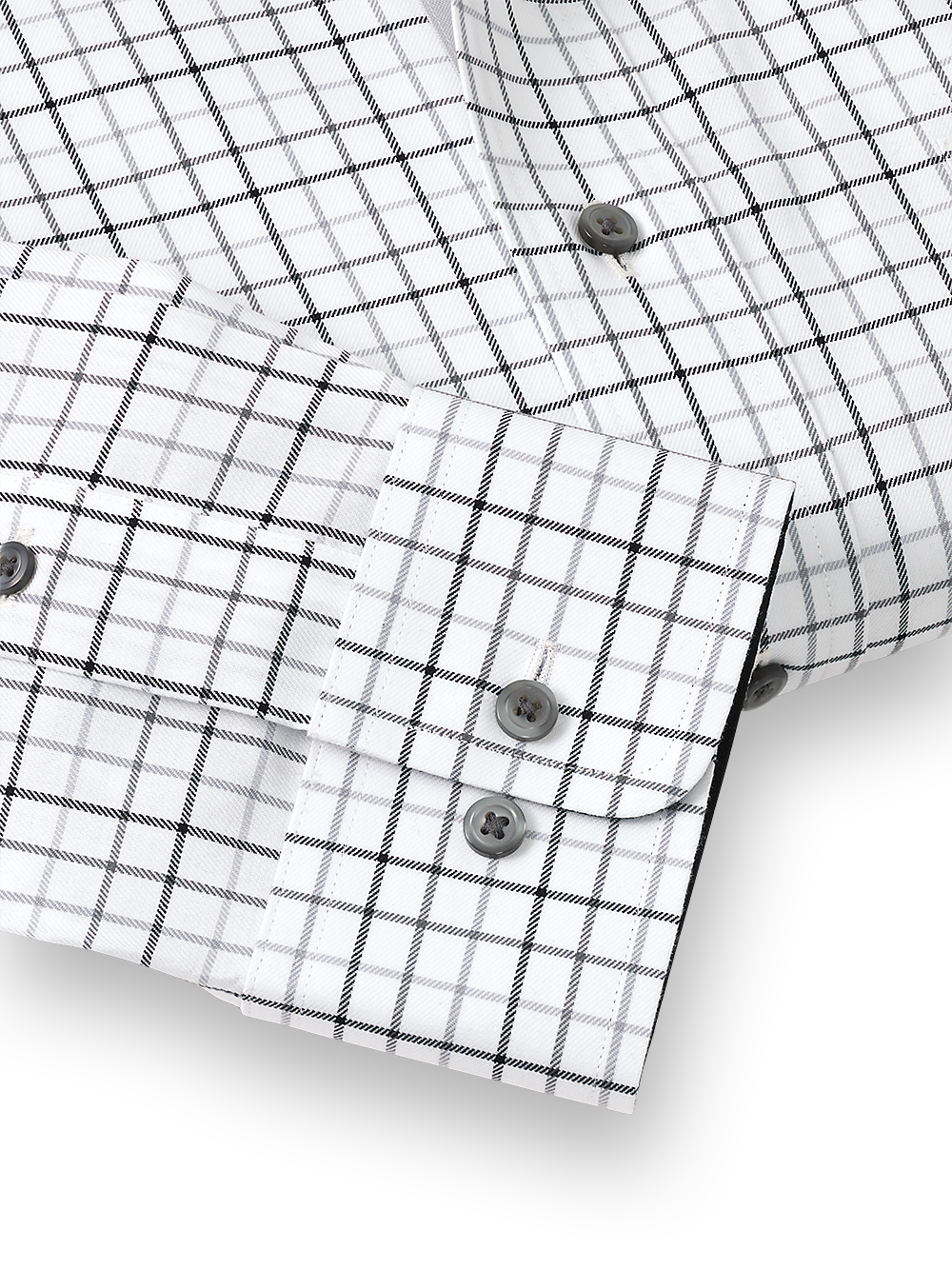 Alternate Image of Non-iron Cotton Tattersall Dress Shirt With Contrast Trim-3