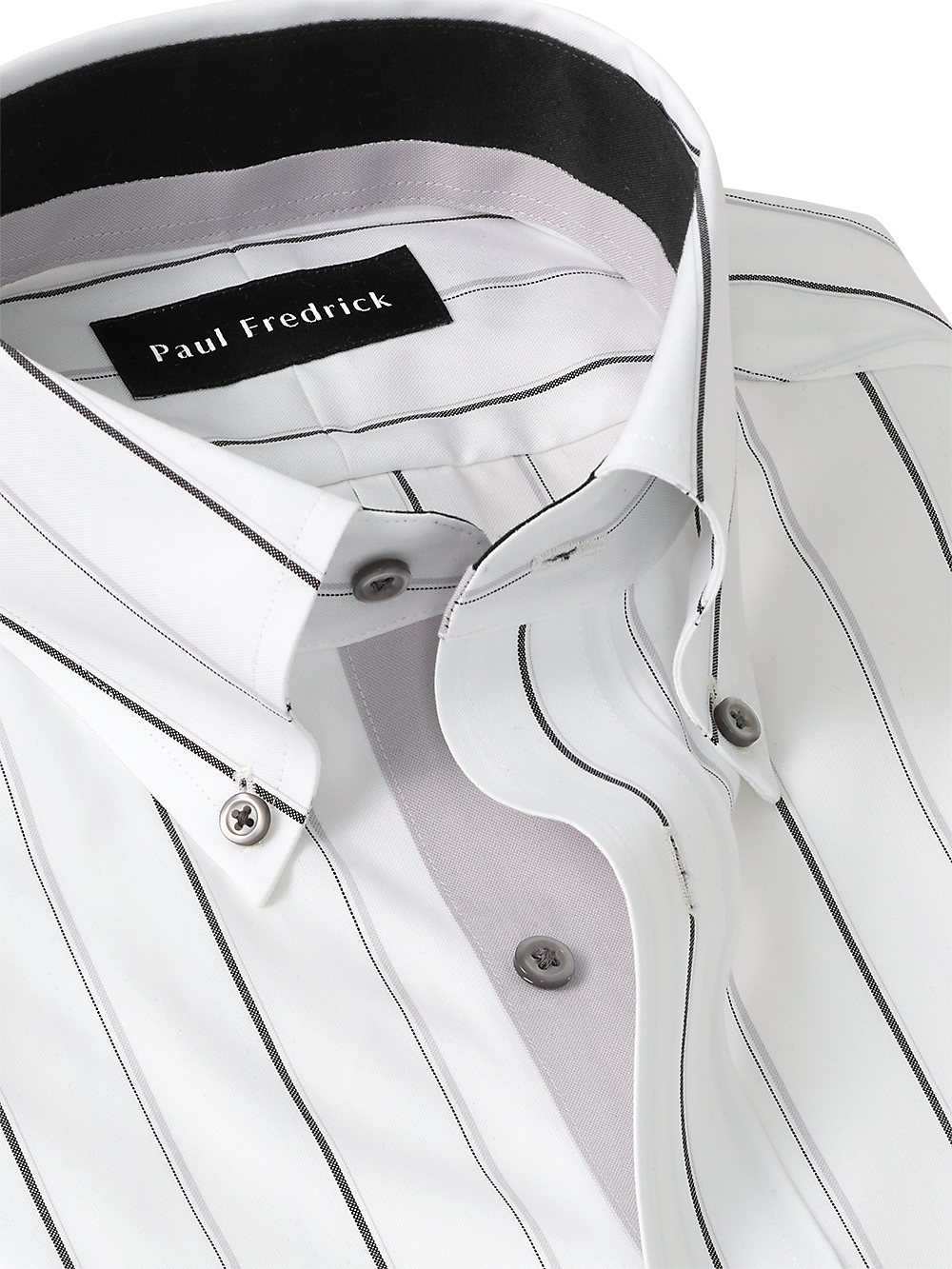 Alternate Image of Non-iron Cotton Stripe Dress Shirt With Contrast Trim-2