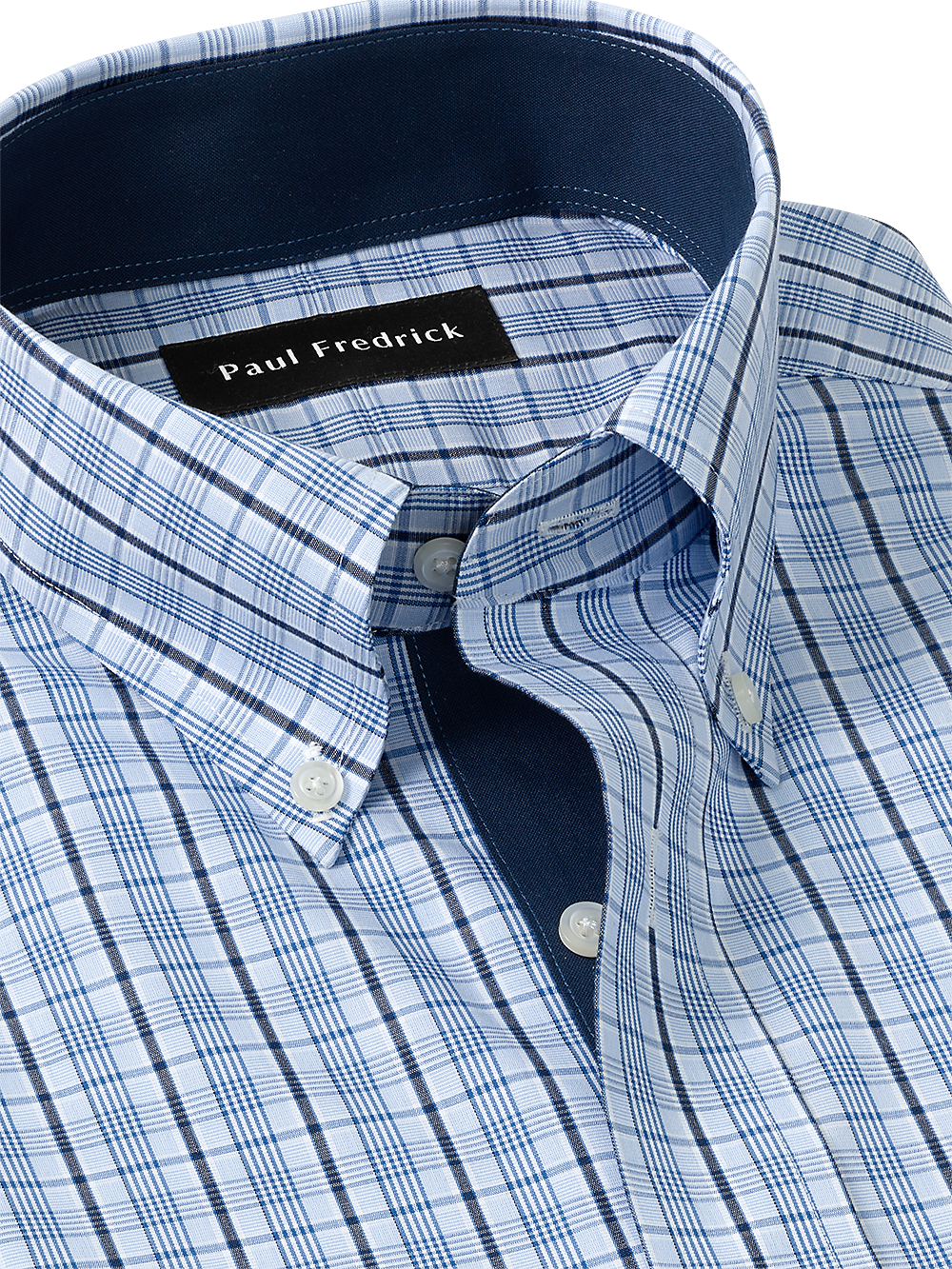 Alternate Image of Non-iron Cotton Glen Plaid Dress Shirt With Contrast Trim-2