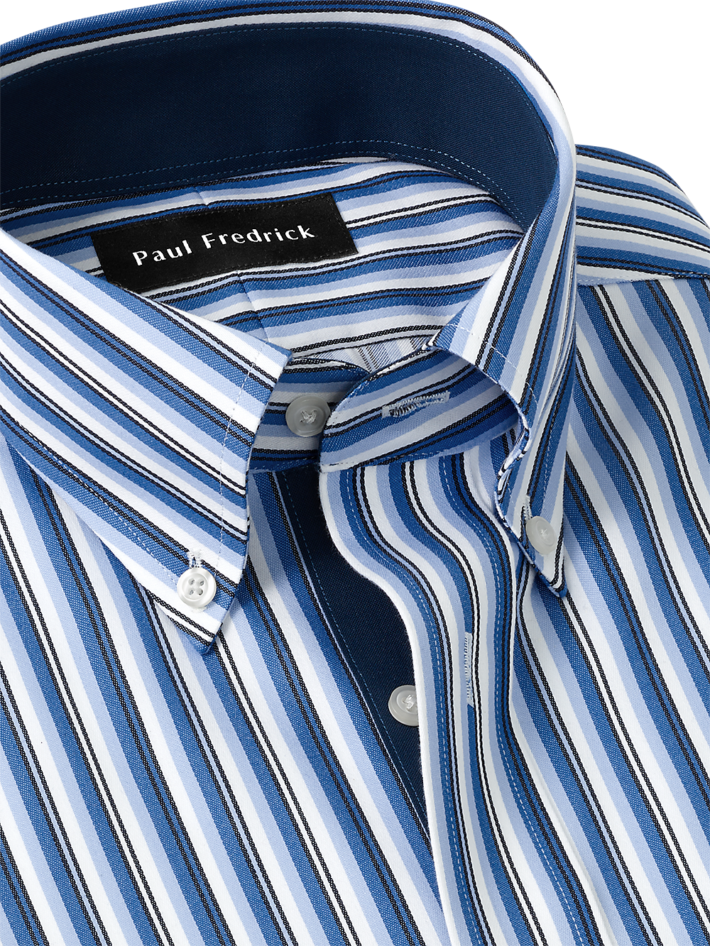 Alternate Image of Non-iron Cotton Stripe Dress Shirt With Contrast Trim-2