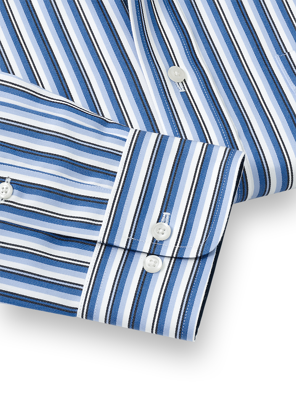 Alternate Image of Non-iron Cotton Stripe Dress Shirt With Contrast Trim-3