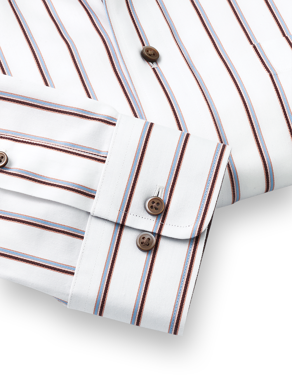 Alternate Image of Non-iron Cotton Stripe Dress Shirt With Contrast Trim-3