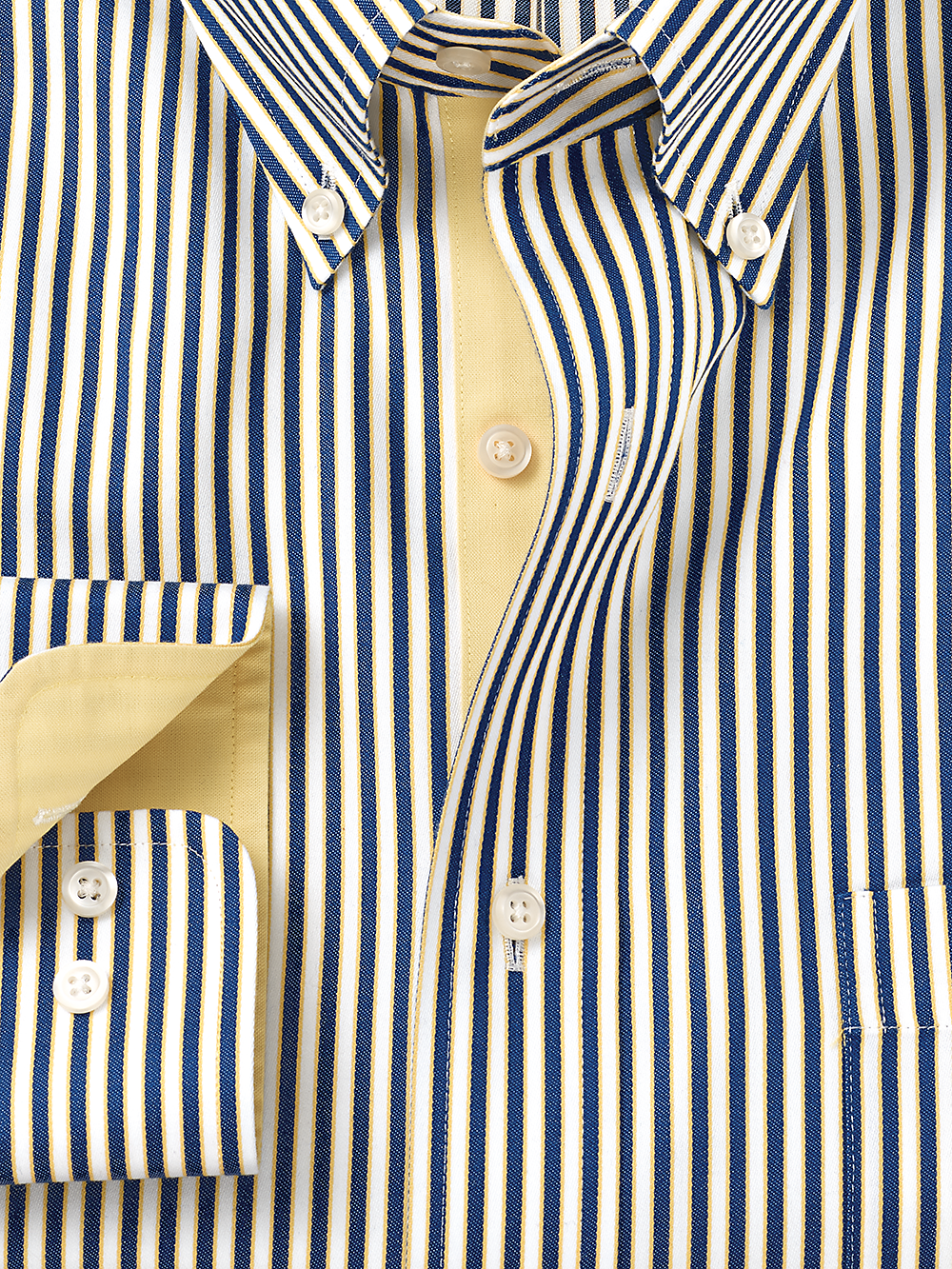 Alternate Image of Non-iron Cotton Stripe Dress Shirt With Contrast Trim-1