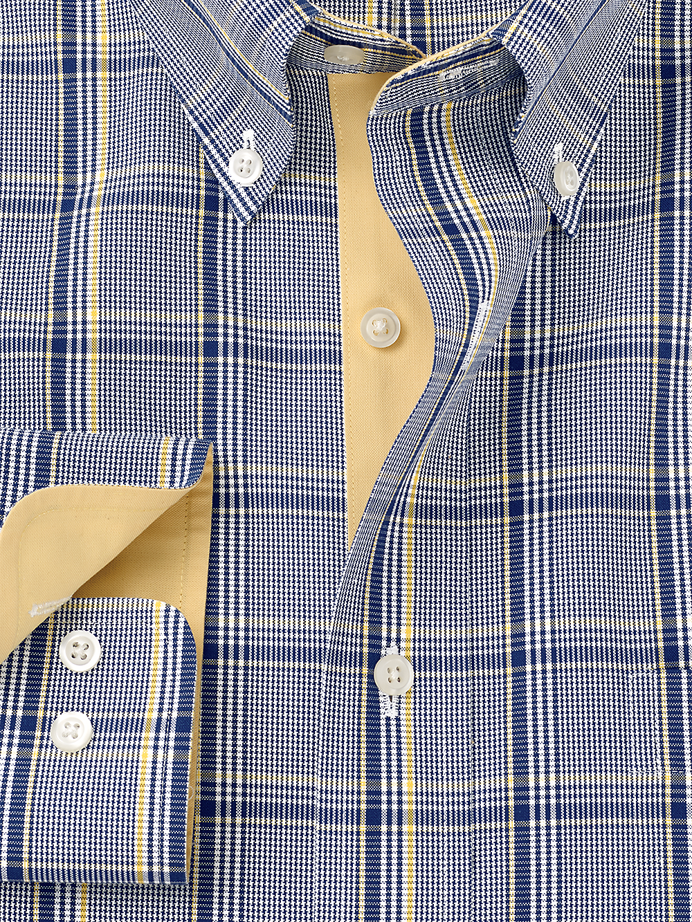 Alternate Image of Non-iron Cotton Plaid Dress Shirt With Contrast Trim-1