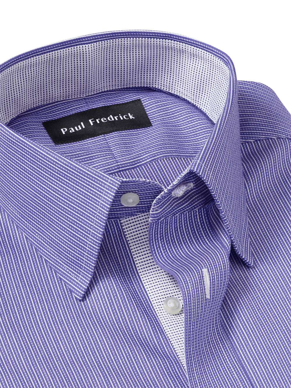 Alternate Image of Comfort Stretch Non-iron Stripe Dress Shirt With Contrast Trim-6