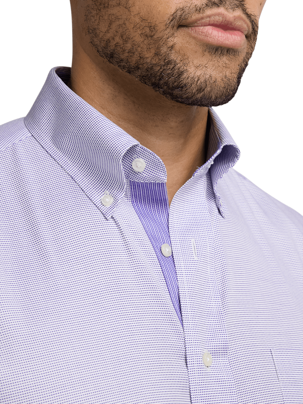 Alternate Image of Comfort Stretch Non-iron Solid Dress Shirt With Contrast Trim-2