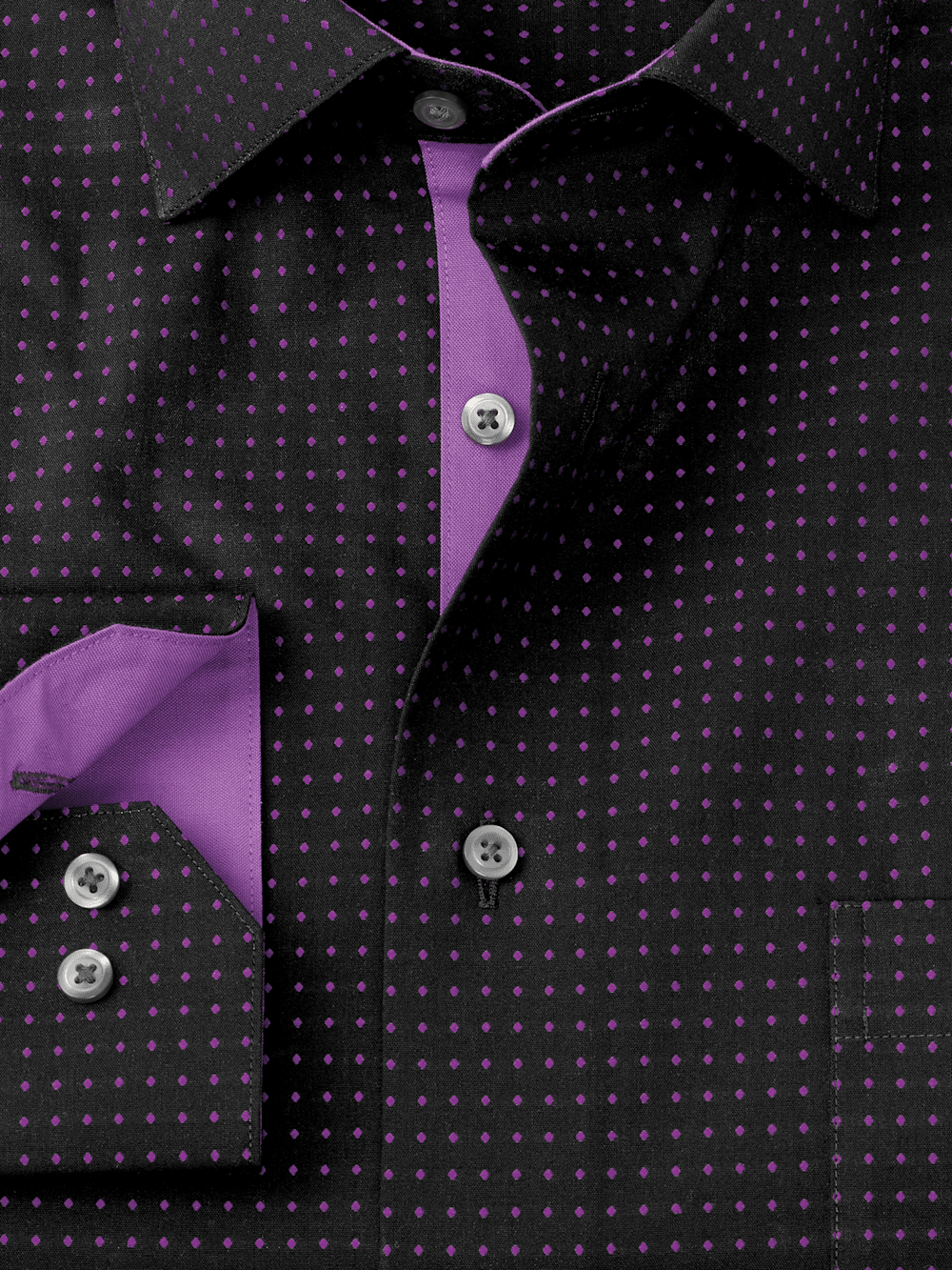 Alternate Image of Non-iron Cotton Dot Dress Shirt With Contrast Trim-5