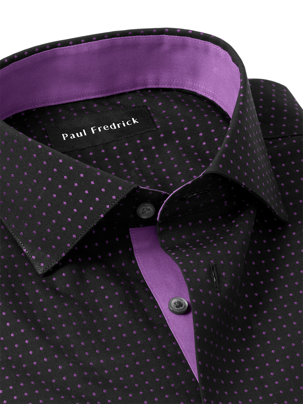 Alternate Image of Non-iron Cotton Dot Dress Shirt With Contrast Trim-6