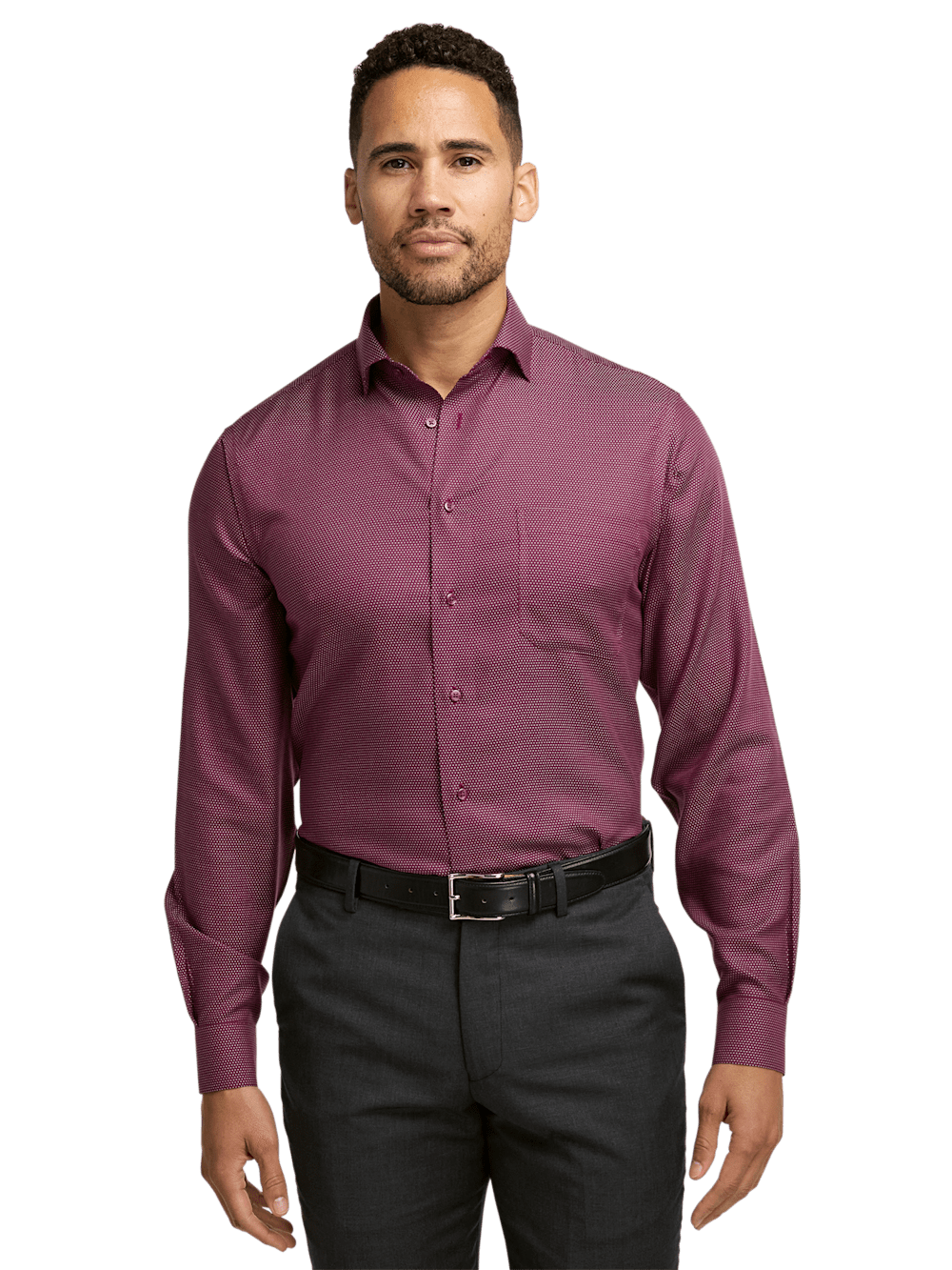 Alternate Image of Non-iron Cotton Dot Dress Shirt-1