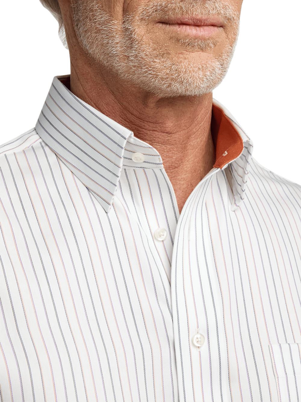 Alternate Image of Non-iron Cotton Stripe Dress Shirt With Contrast Trim-2