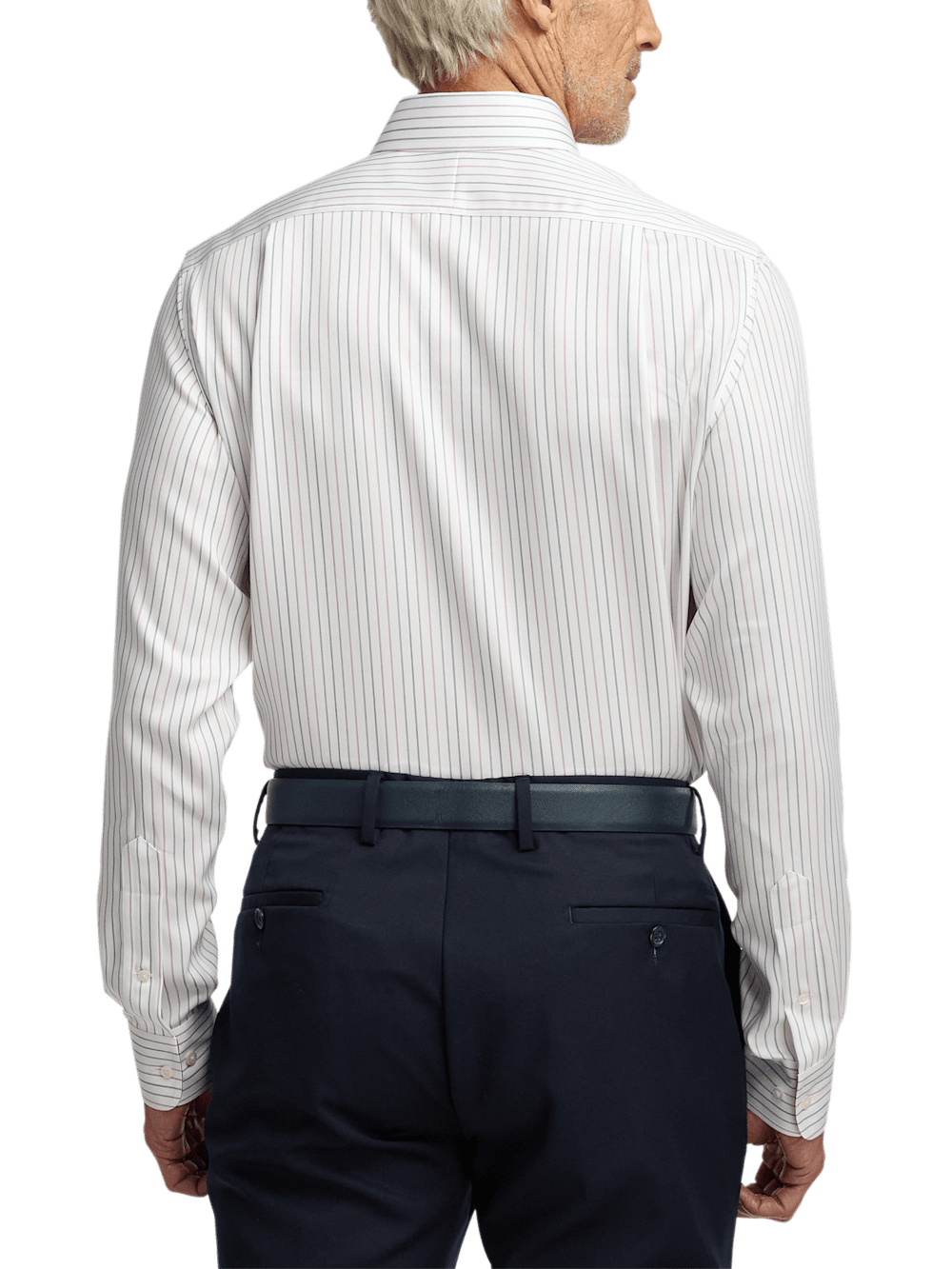 Alternate Image of Non-iron Cotton Stripe Dress Shirt With Contrast Trim-4