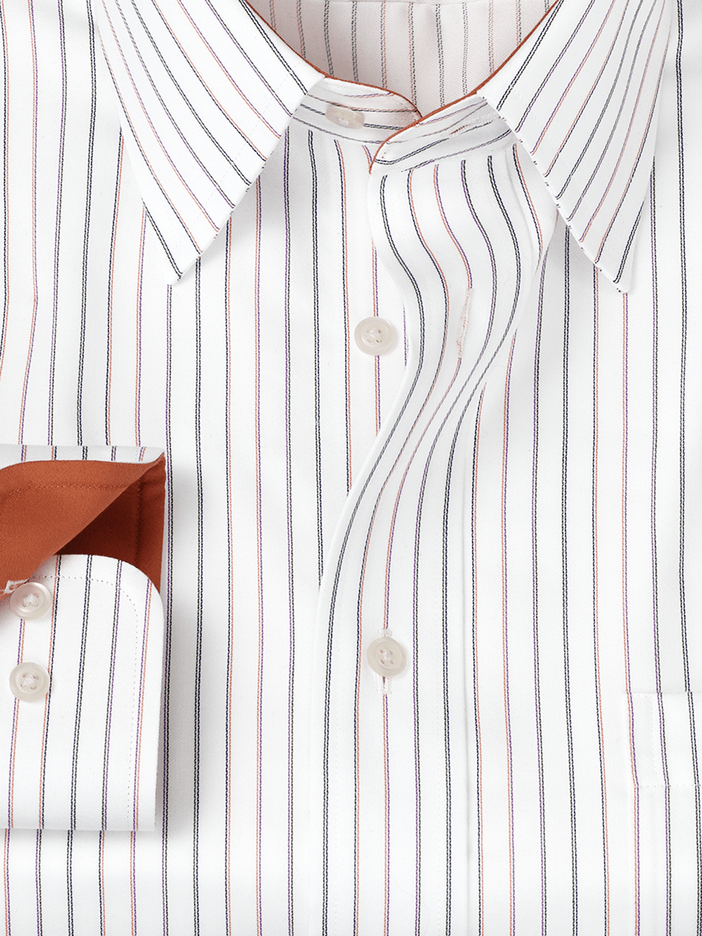 Alternate Image of Non-iron Cotton Stripe Dress Shirt With Contrast Trim-5