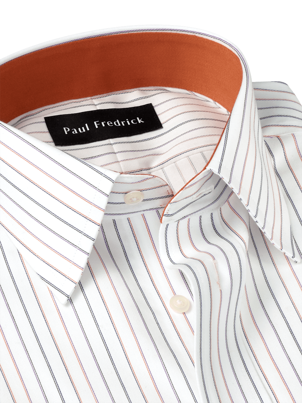 Alternate Image of Non-iron Cotton Stripe Dress Shirt With Contrast Trim-6