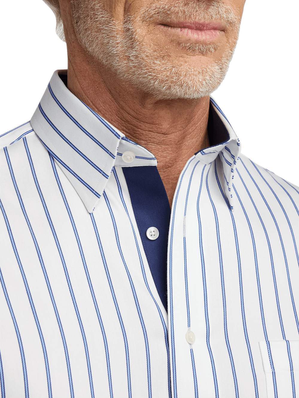 Alternate Image of Non-iron Cotton Stripe Dress Shirt With Contrast Trim-2