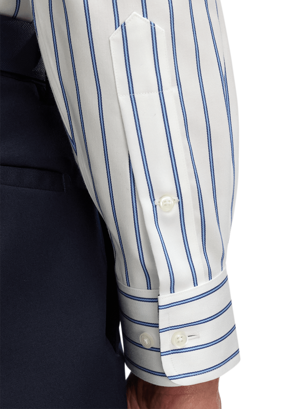 Alternate Image of Non-iron Cotton Stripe Dress Shirt With Contrast Trim-3