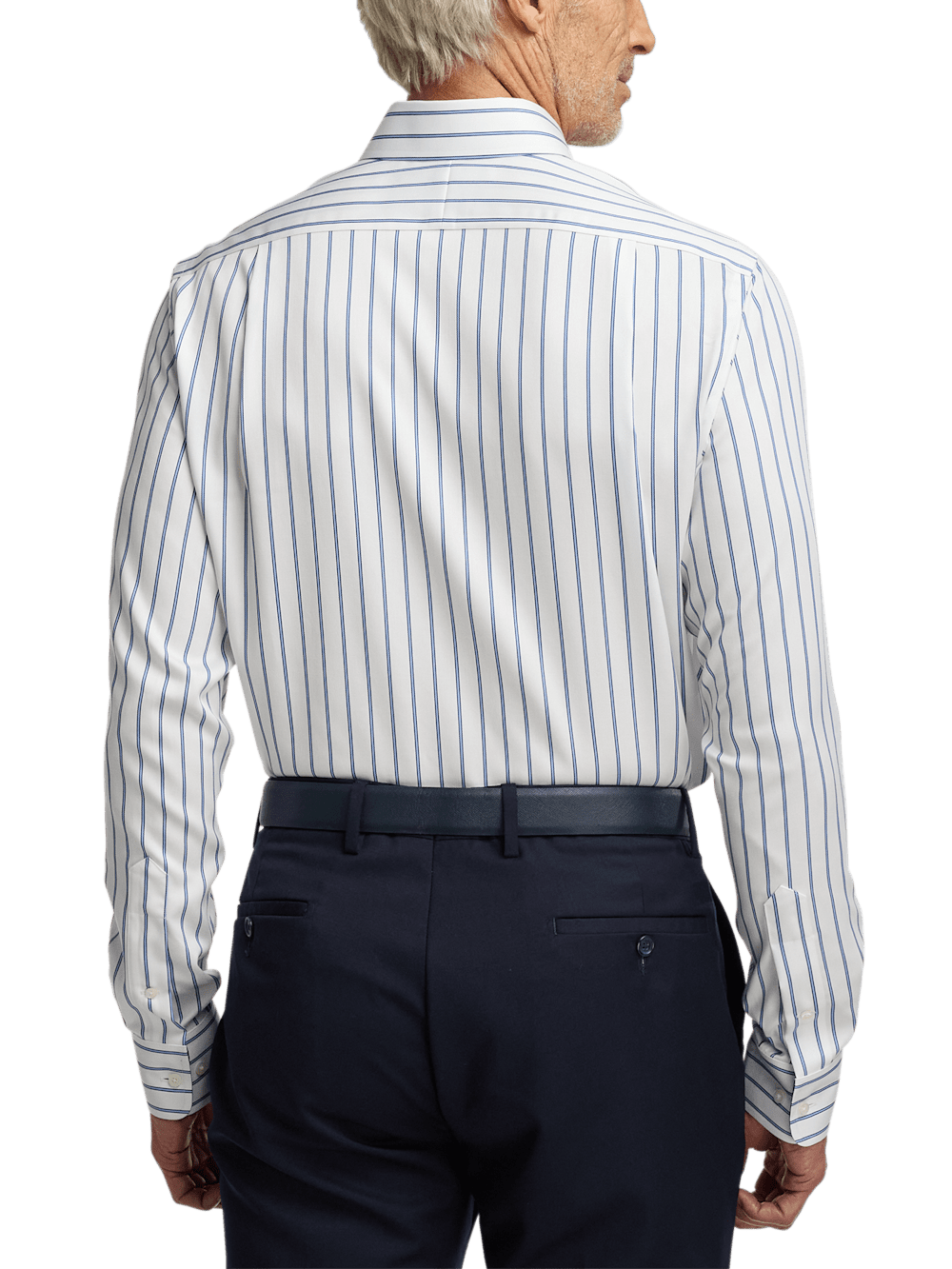 Alternate Image of Non-iron Cotton Stripe Dress Shirt With Contrast Trim-4