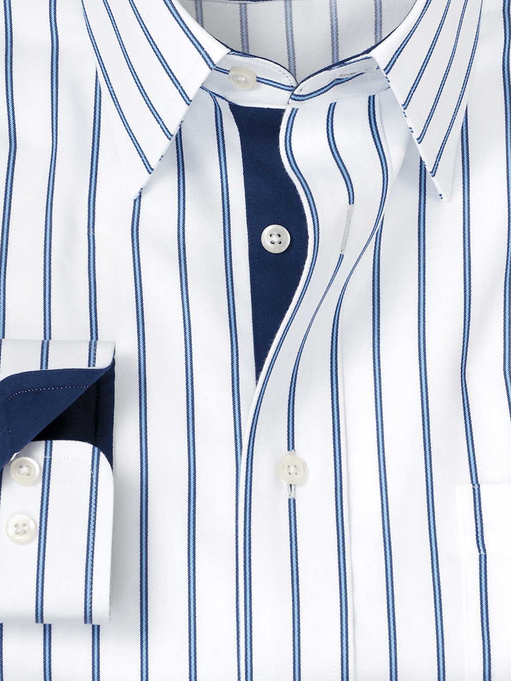 Alternate Image of Non-iron Cotton Stripe Dress Shirt With Contrast Trim-5